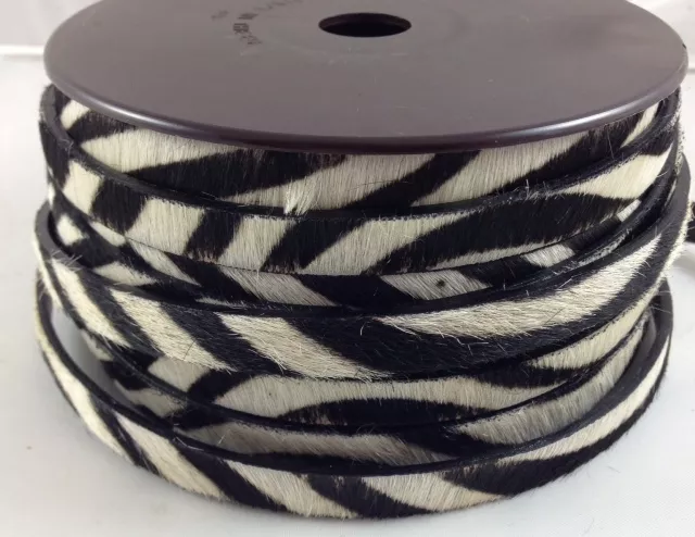 Cuir avec poils unis ou motif 10mm - Zèbre