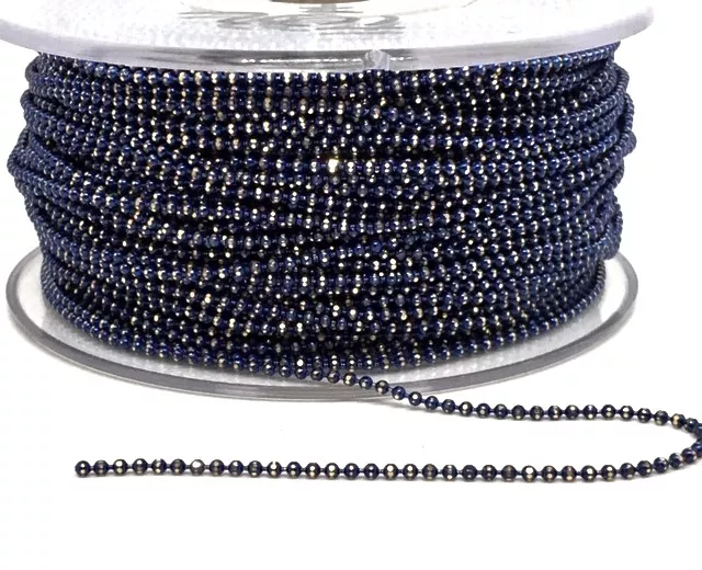 Chaîne boule en laiton colorée 1.50mm - Bleu marine