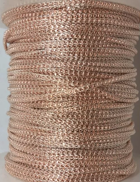 Chaîne billes de couleurs gainées avec maille argent  - saumon 