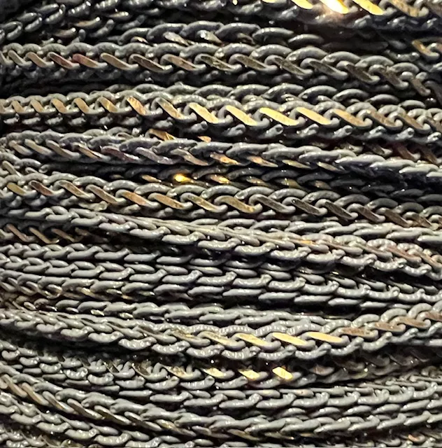 Chaîne plate 3mm tressé  - Gris