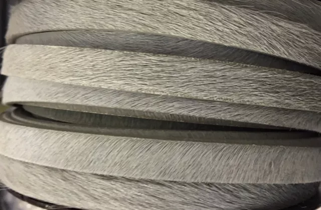 Cuir avec poils unis ou motif 10mm - Gris