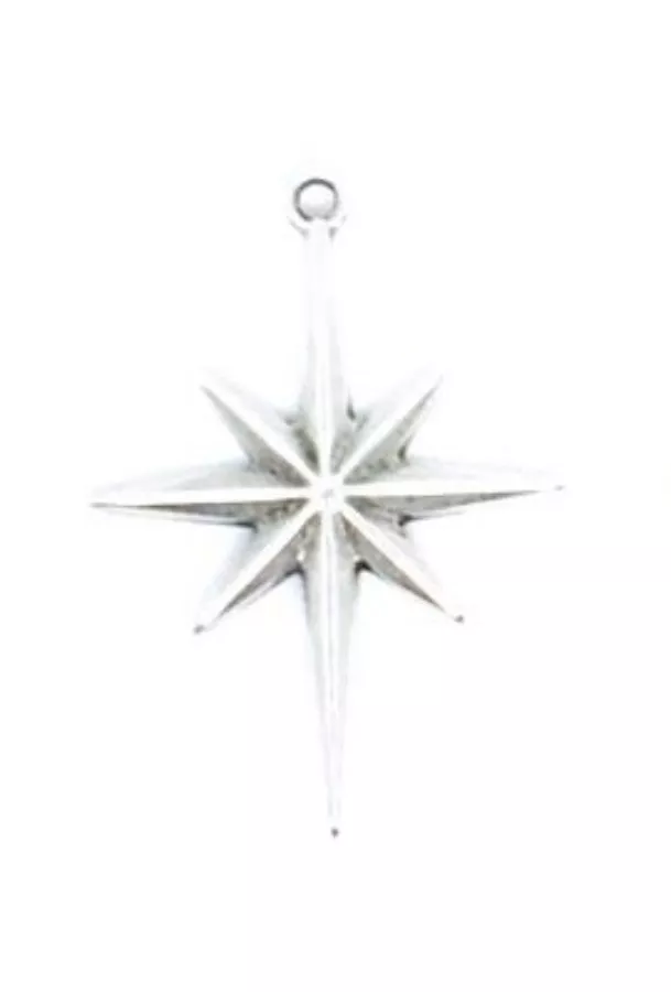 Pendant Etoile du Nord,  doré ou argent - Argent antique