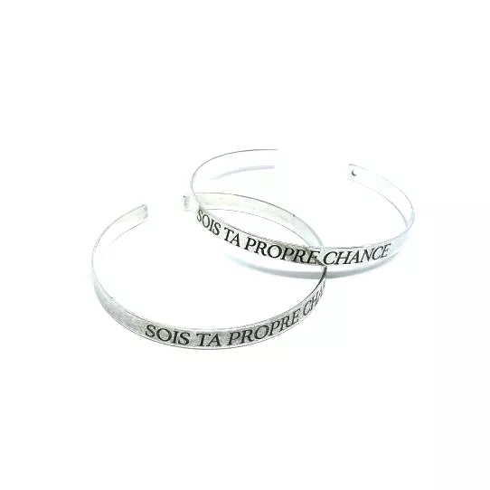 Bracelet laiton sois ta propre chance laiton plaque’ argent France - Argent
