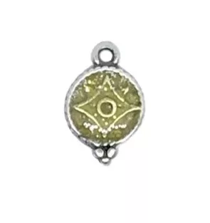 Petit pendant émaillé pour bijoux minimaliste - Kaki