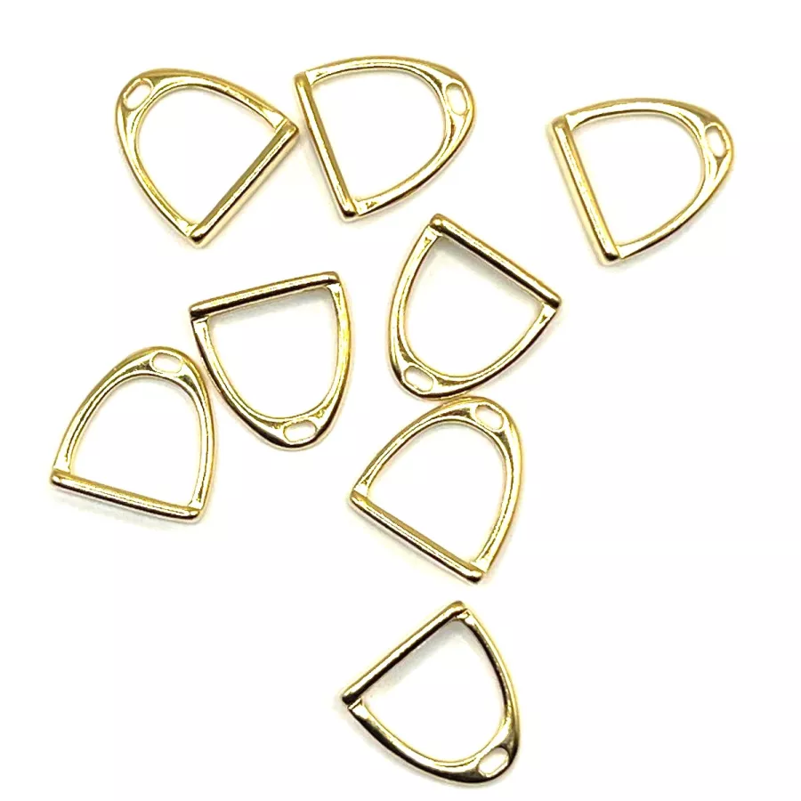 Pendant petit étrier, 14mm en argent vif ou argent antique - Or