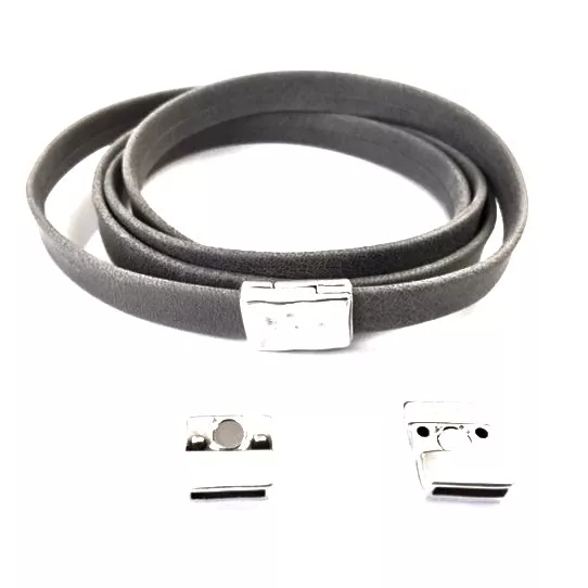 Fermoir aimanté 10 mm en Zamac martelé - Argent antique