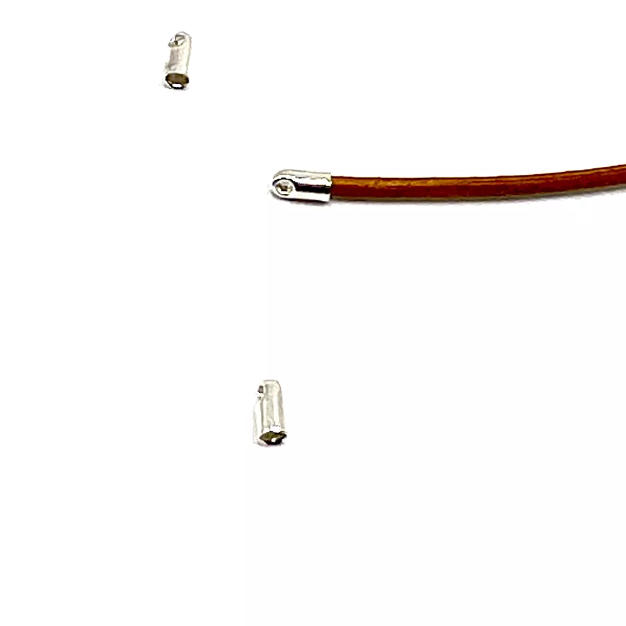 50 Embouts en laiton 1 mm en argent vif plaqués en France - Argent