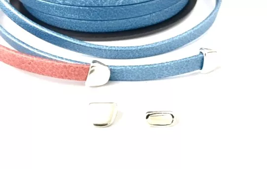 embout de finition pour cuir 5mm plaqué en France  - Argent