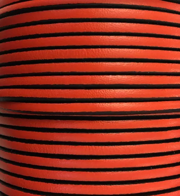 1m Cuir de veau 3mm plat-NOUVELLES COULEURS - Corail