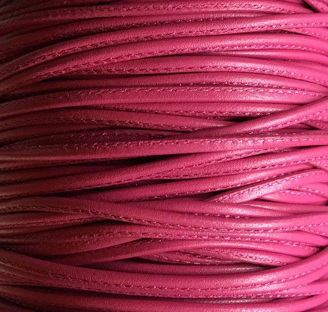 Cuir de chèvre cousu 2.70mm,NOUVELLES COULEURS,29 couleurs - Fuchsia