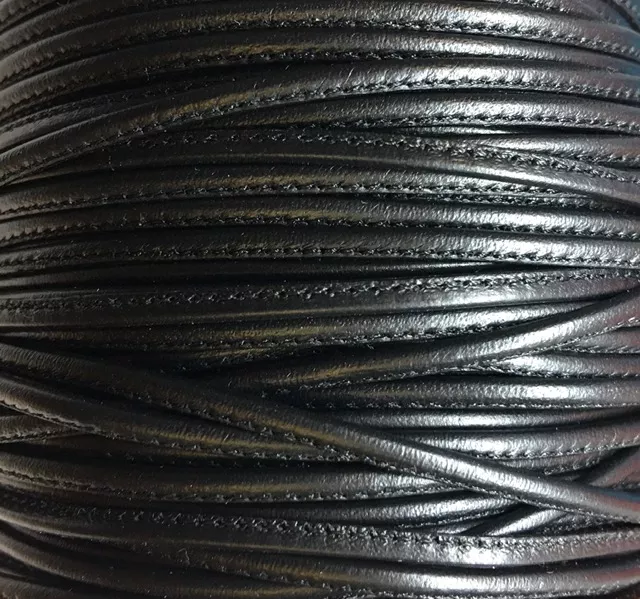 Cuir de chèvre cousu 2.70mm,NOUVELLES COULEURS,29 couleurs - Noir