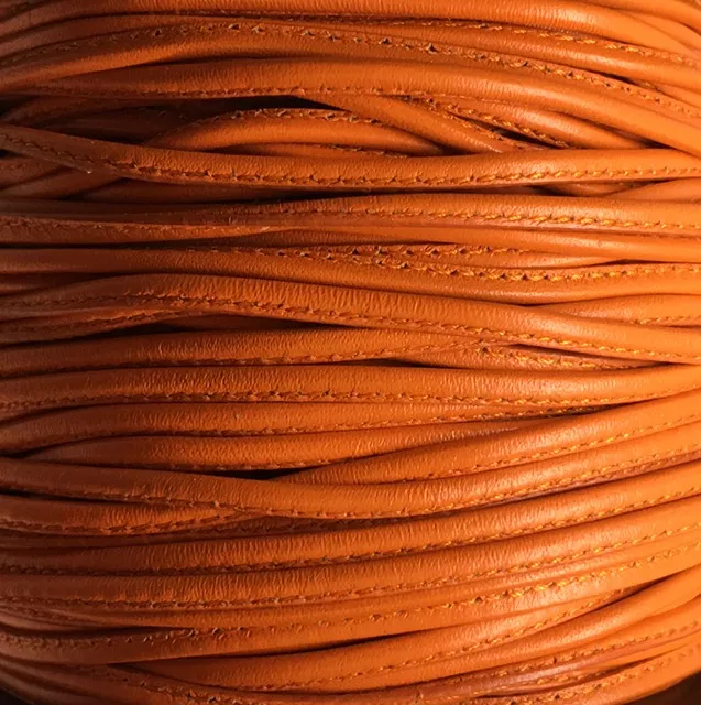 Cuir de chèvre cousu 2.70mm,NOUVELLES COULEURS,29 couleurs - Orange