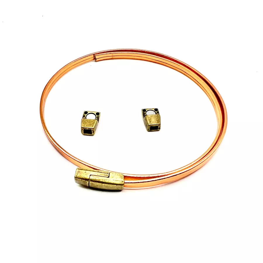 Fermoir aimanté 3mm simple - Bronze
