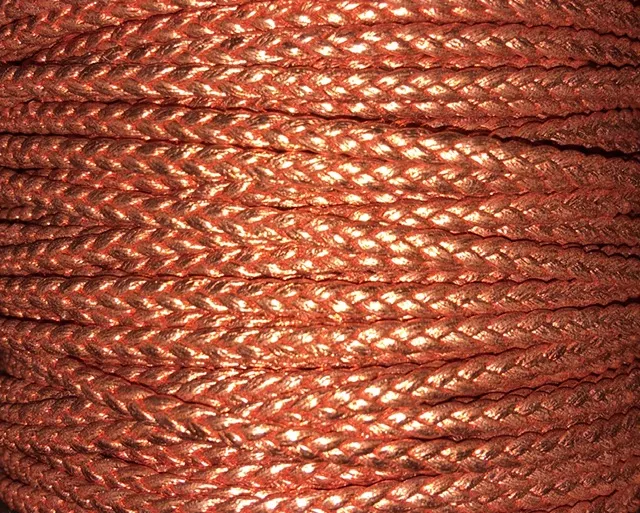 Cuir d'agneau tressé 3mm-qualité joallerie-NOUVELLES COULEURS - Orange métallisé