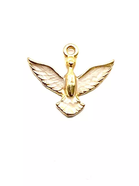 Pendant anka (oiseau phénix) émaillé 13x 18.6mm - Beige