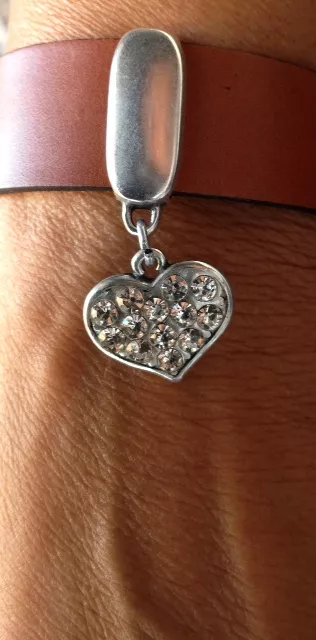 3 Pendants  coeur avec strass