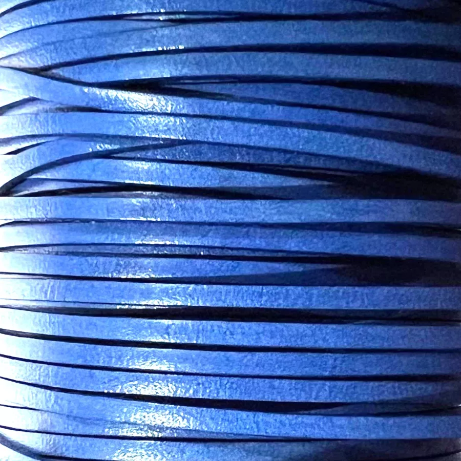 Cuir de veau 2mm plat-nouvelles couleurs - Bleu azur