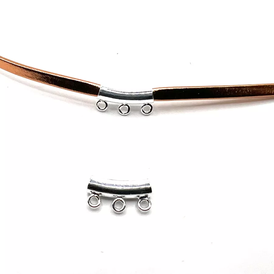 Petit tube en laiton pour cuir rond 3mm - argent vif