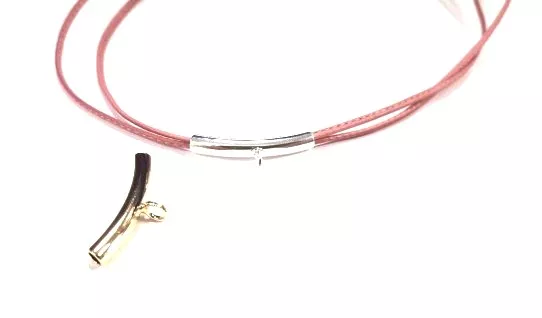 Tube en laiton pour cuir rond 3mm - Or