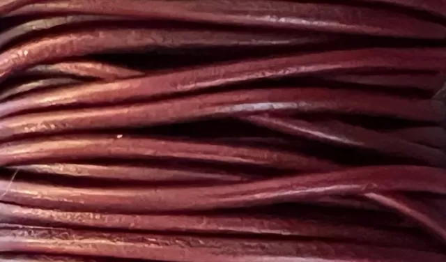 CUIR ROND 3mm - Bordeaux