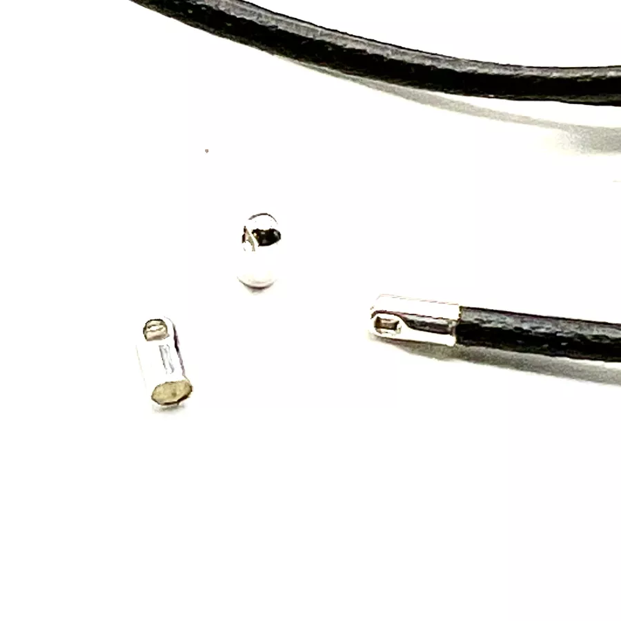 EMBOUT LAITON pour cuir chaine de 2MM - argent vif