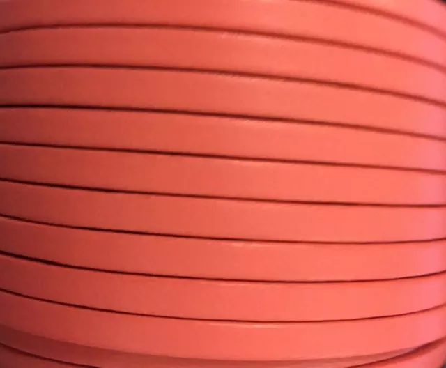 Cuir de veau 5mm Candy sans bordures noires - Corail