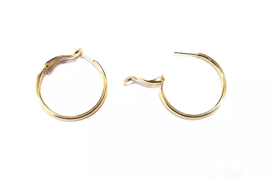 Boucles d'oreille créole en laiton plaqué argent  - Or