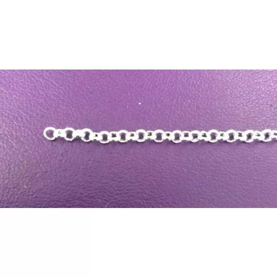 chaine jaseron 2.5mm, argent vif plaquée 10microns en France - Argent vif