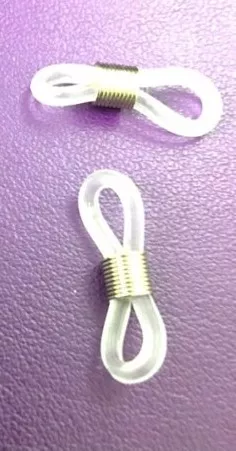 embout silicon pour cordon à lunettes - transparent