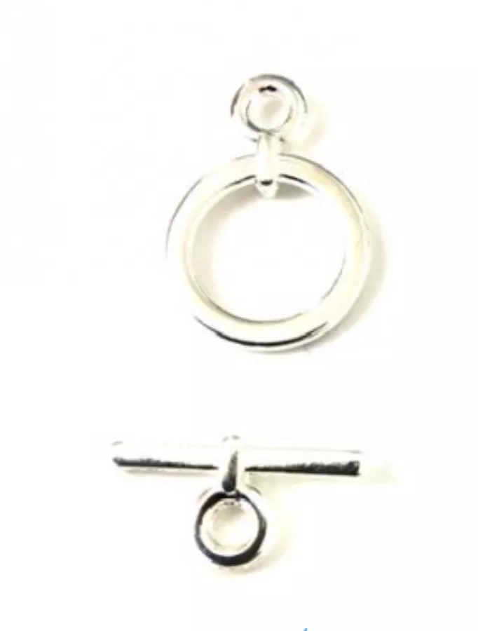 Fermoir T 13.2mm, plaqués en FRANCE argent vif et doré. - Argent vif