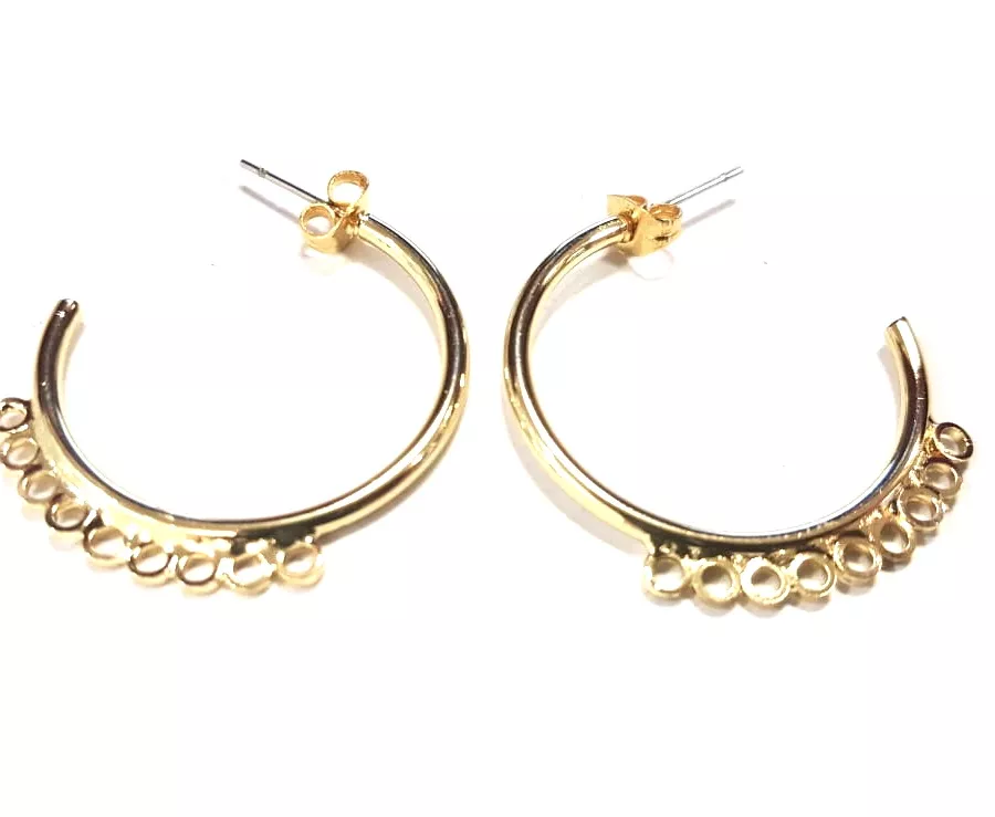 BO créoles avec anneaux - Or or rose rhodié