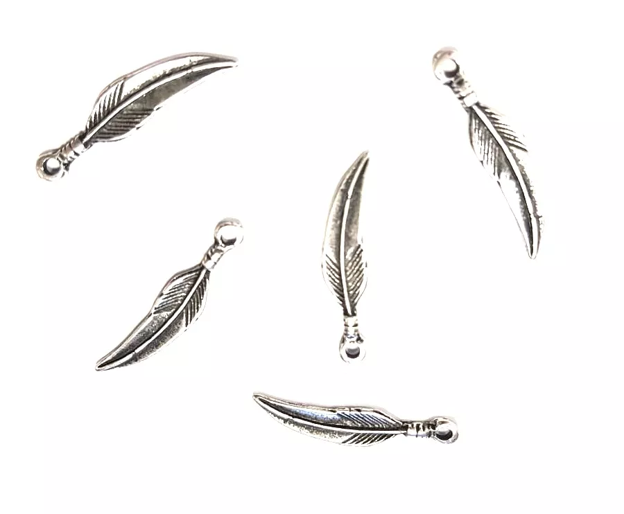  Pendants plume - Argent antique Or