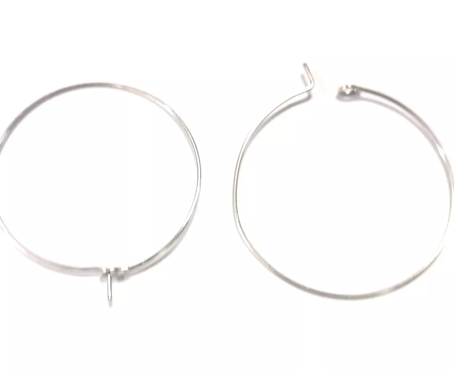 BO créoles en acier ou acier doré 31mm - Argent Or