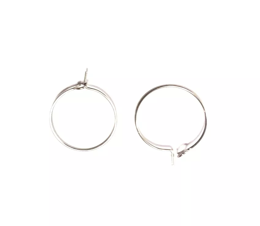 BO créoles en acier ou acier doré 20mm - Argent Or