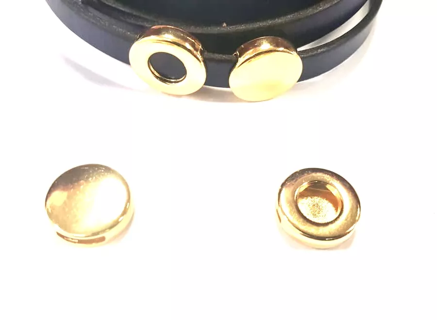 Passant pastille 10mm en zamac plaqué argent. - Or