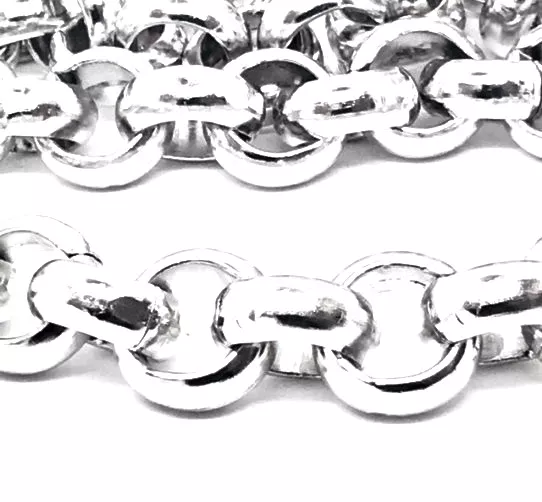 Très grosse chaine jaseron en aluminium 17.5mm - Argent antique