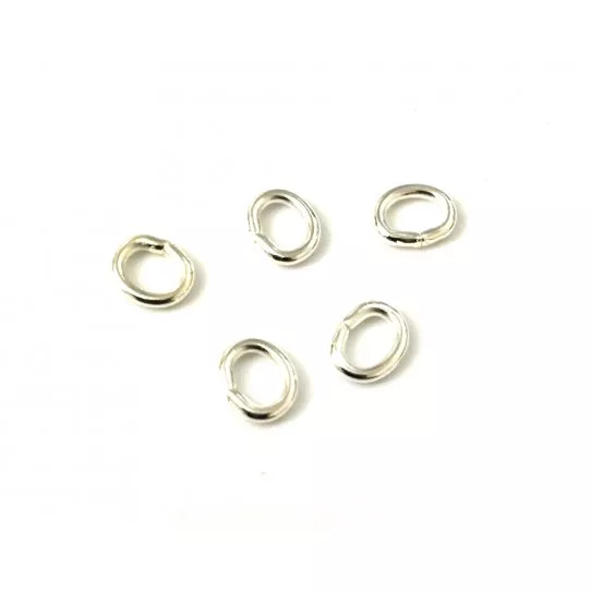Anneaux ovales 6x4argent vif  ou or plaqués  en France - Argent vif
