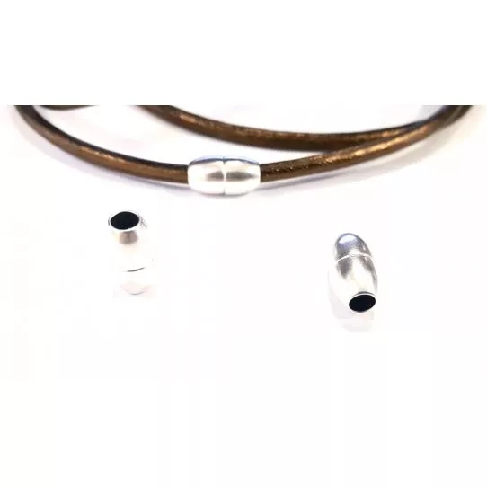 Fermoir aimanté olive en laiton, 4mm - Argent antique Or