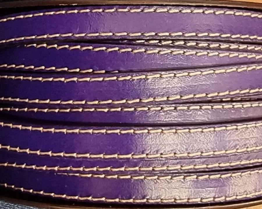 Cuir de veau cousu 10mm-nouvelles couleurs - violet indigo
