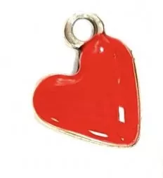 Pendant coeur émaillé - Rouge