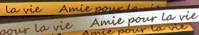 Cuir écriture laser AMIE POUR LA VIE - Argent