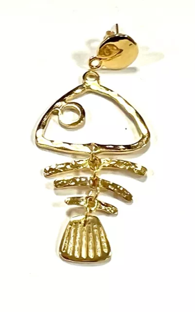 Petit poisson stylisé  50 x 27mm argent antique OU doré - Or