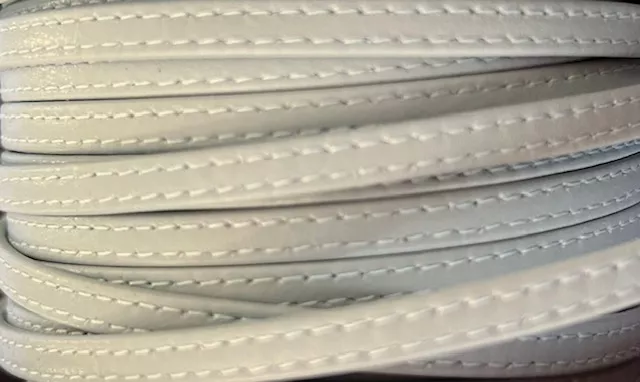 Cuir de chevre double couture 5mm souple  - Celeste