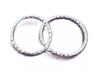 Cercles enlacés TOI ET MOI  en laiton, plaqués en France - Argent vif