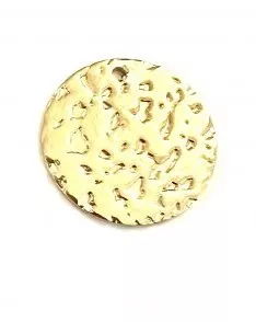 Sequin martelé en laiton 20mm plaqués argent vif ou or en France - Or