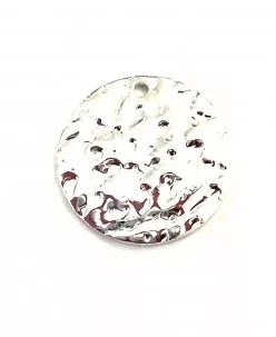 Sequin martelé en laiton 20mm plaqués argent vif ou or en France - Argent vif