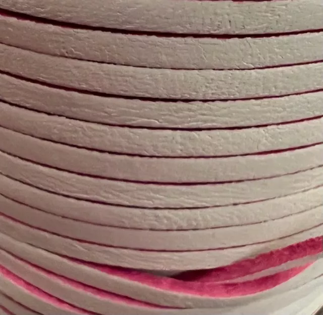 Cuir de veau en 3mm avec des bords colorés - Fuchsia