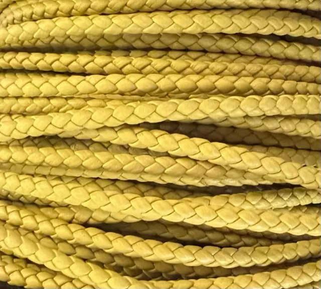 Cuir tressé rond 3-Qualité Joaillerie-nouvelles couleurs - anis