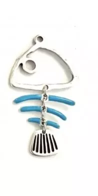 Pendant petit poisson émaillé - Bleu turquoise