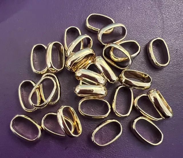 Anneaux de montage 15 x 9.95 mm largeur 4.35mm , 10 microns FR ARGENT OU OR 1MICRON - Or